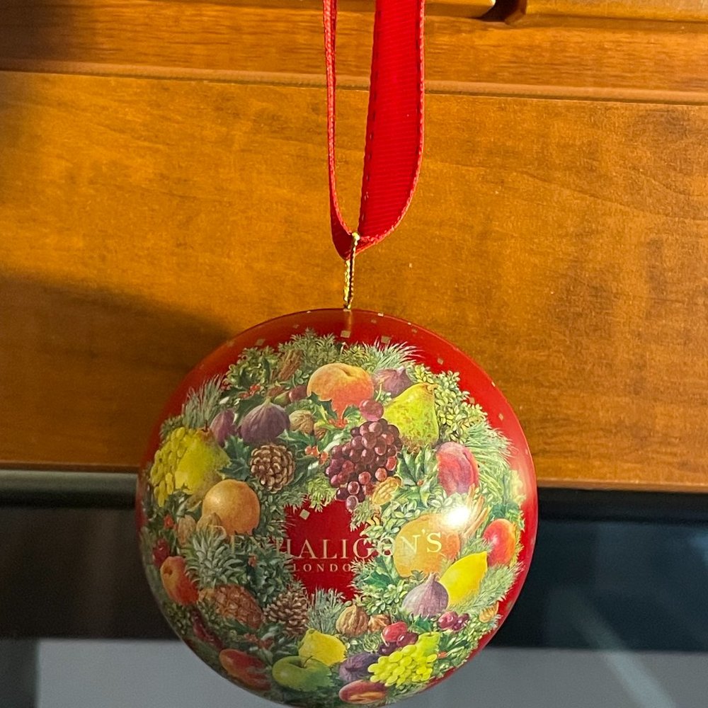 NWT PENHALIGON'S Holiday Christmas Ornament. Made in England. Put treats inside!